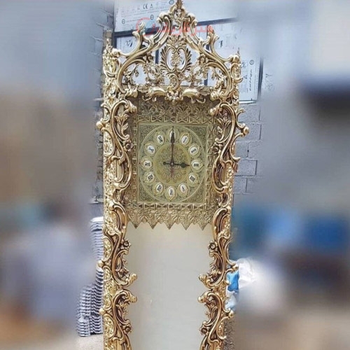 ساعت ایستاده طرح پیچک، جنس آلیاژ آلومینیوم با آبکاری برنز و رنگ ثابت