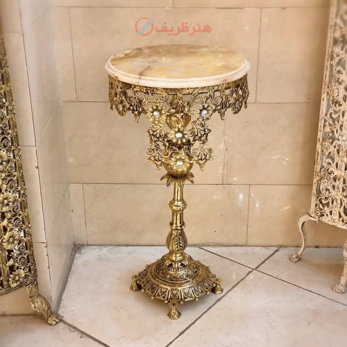 میز تلفن برنزی، مدل تاج دار، بسیار زیبا و شیک، برنز درجه 1، با ضمانت کیفیت کالا
