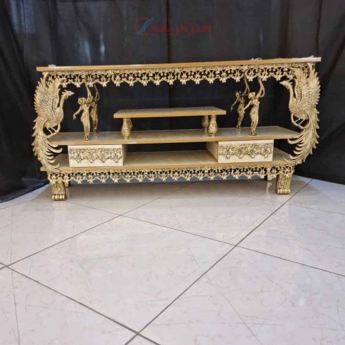 میز تلوزیون آلومینیومی، رویه ام دی اف، بسیار زیبا و شیک، آلومینیوم درجه 1، ورق ضخیم - هنرظریف