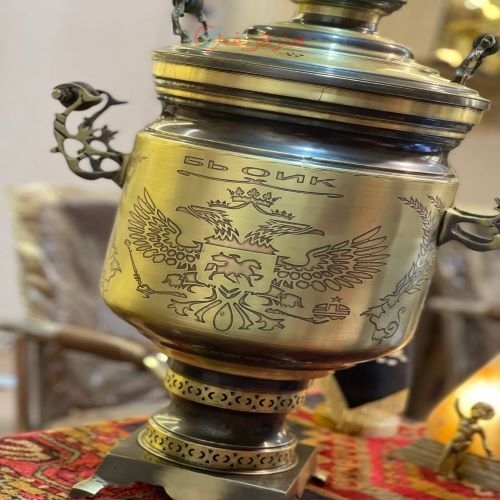 سماور 30 لیتری زغالی طرح مه شوروی، ورق ضخیم، رنگ ثابت