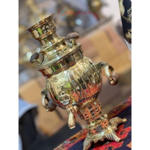 سماور یک و نیم لیتری ذغالی، دسته گوشواره، باکیفیت بالا