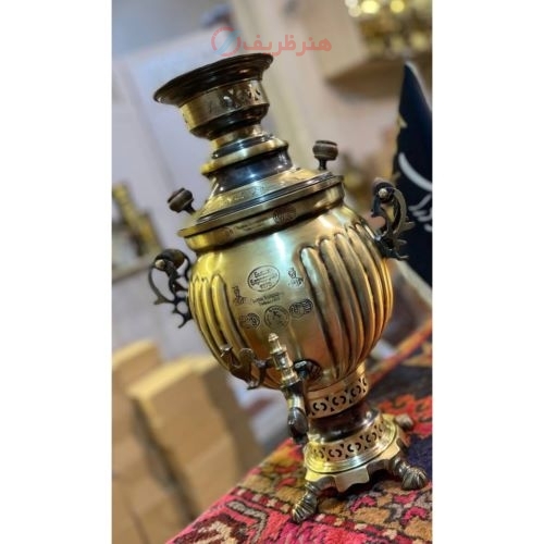 سماور زغالی چهار لیتری توپی پخدار، ورق ضخیم