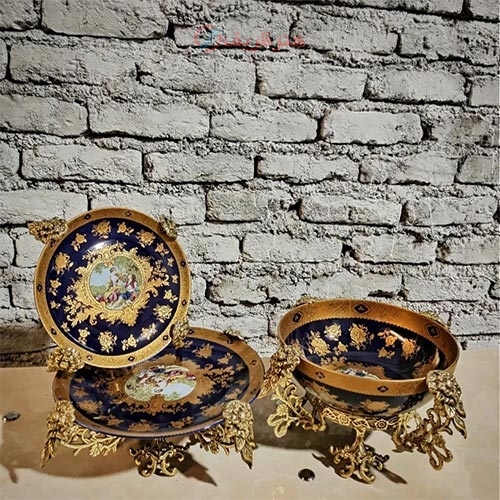 ظروف سه تیکه سرمه ای، بسیار زیبا و خاص با کیفیت عالی / هنر ظریف