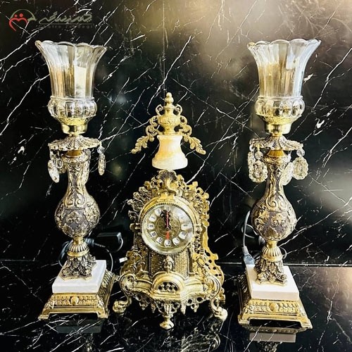 ست ساعت کنت و شمعدان دایکاست سلطنتی برنزی بسیار نفیس