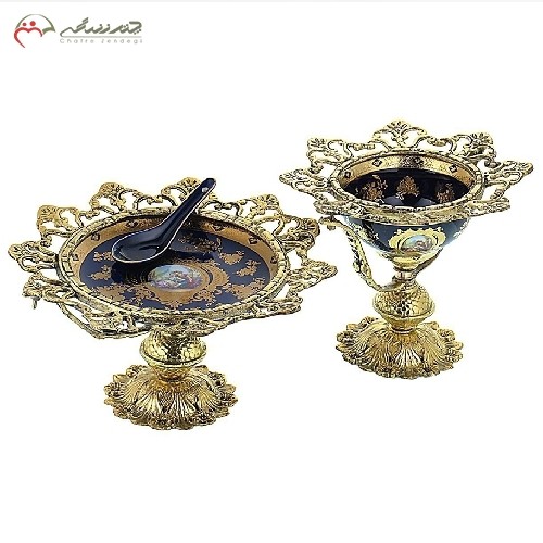 آجیل خوری و تنقلات خوری از جنس برنز طرح دار بدنه پر کار و رنگ ثابت - هنرظریف
