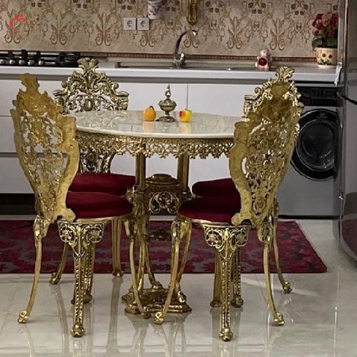 میز ناهار خوری 4 نفره طرح سلطنتی و رنگ ثابت با ضمانت، کیفیت اعلاء
