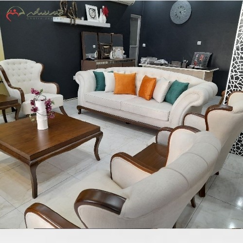مبل 8 نفره طرح پینار دارای رنگ بندی متنوع پارچه و بدنه، ساده در عین حال شیک، جنس چوب سوپر راش گرجستان و ضمانت24 ماهه
