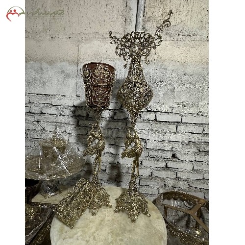 ست پر نقش و نگار برنزی گلدان سطل و جا دستمال کاغذی طرح پرنس، با ظرافت طراحی - هنرظریف
