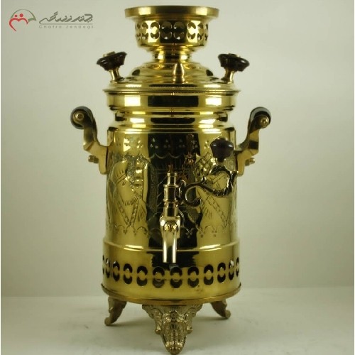 کتری شکاری با بدنه ی برنجی مدل ممتاز و طراحی مدرن و آبکاری شده، با قیمت عالی و کیفیت درجه یک - هنرظریف