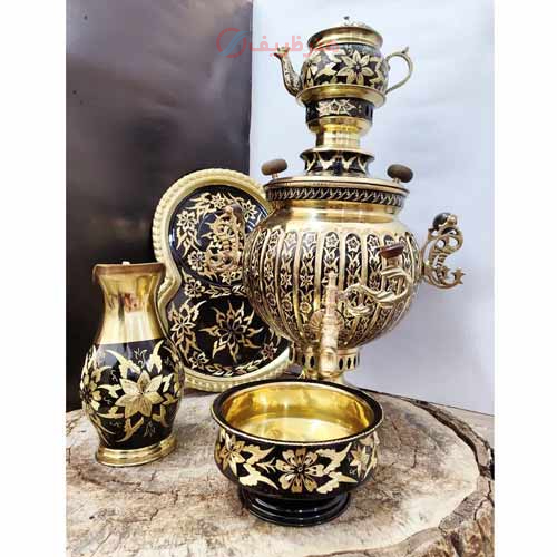سرویس سماور 6 لیتری توپی آینه سنگین وزن، طراحی انحصاری