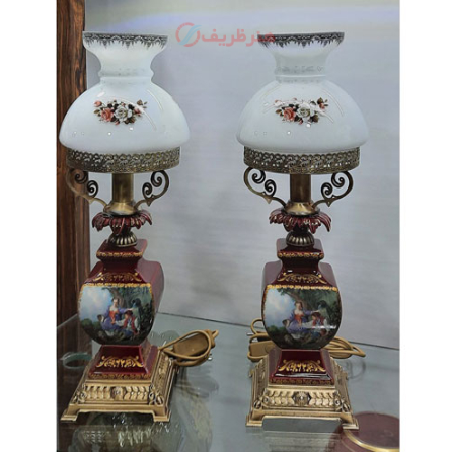 چراغ قالپاقی ستون فانوسی با آبکاری_ هنرظریف