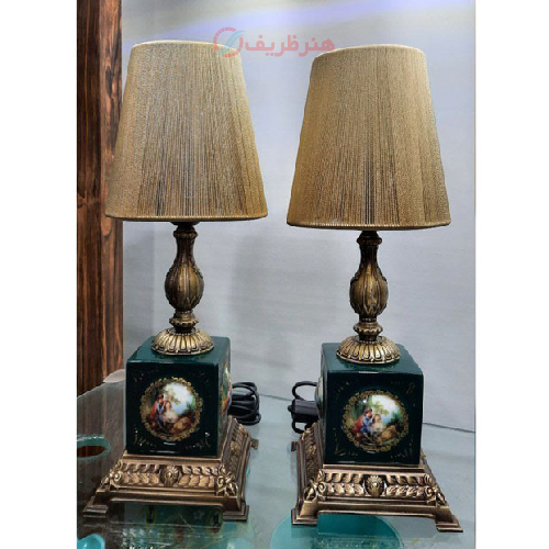 آباژور رومیزی مدل مکعبی طرح ایتالیایی با آبکاری_ هنرظریف