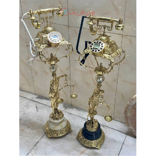 تلفن ایستاده برنزی مدل عدالت پایه سنگی