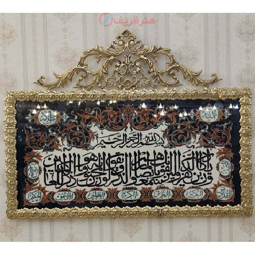 تابلو فرش برنز و ان یکاد گل رز برجسته سایز بزرگ تاج دار_ هنرظریف