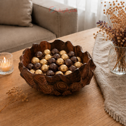 ظرف پذیرایی چوبی دست‌ساز