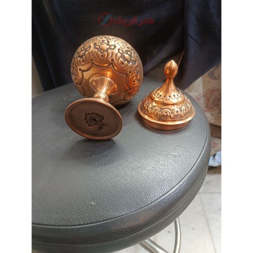 شکلات خوری مسی قرمز طرح گل