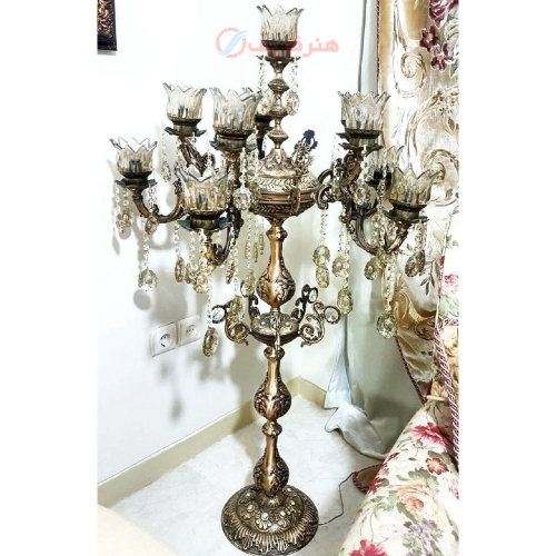 آباژور کنار سالنی برنزی اصل، نه شاخه _ هنرظریف