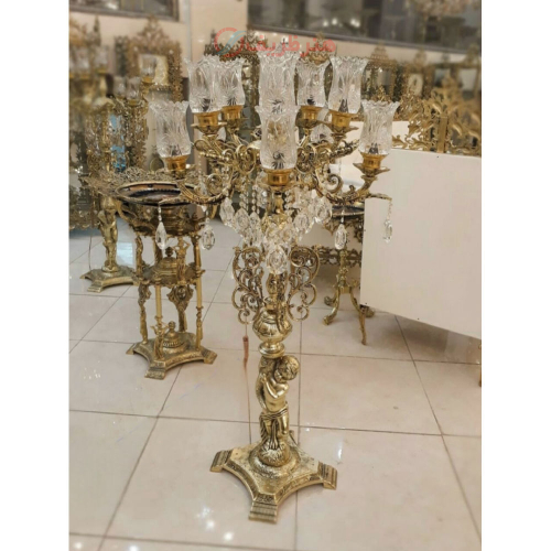 آباژور ایستاده برنزی، مدل فرشته نه شاخه_ هنرظریف