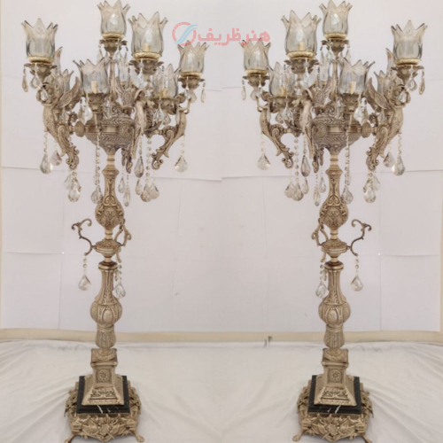 آباژور ایستاده برنزی، ده شاخه مدل پایه مربع _ هنرظریف