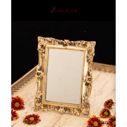 آینه برنزی اصل، مدل گلی مستطیل