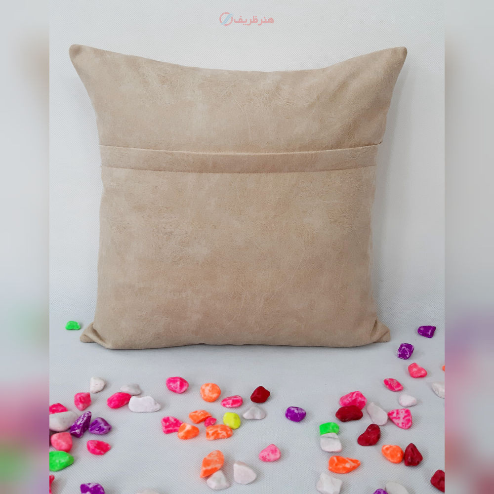 کاور کوسن سنگ دوزی روی پارچه مخمل قابل شستشو