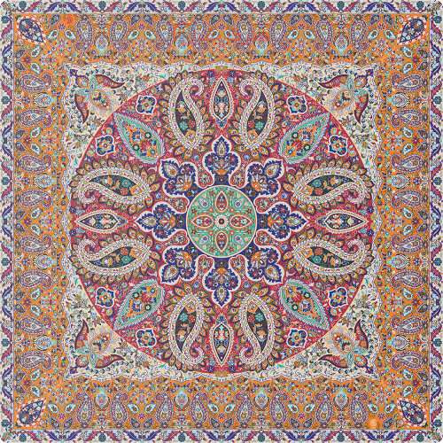 خرید رومیزی ترمه یک در یک سپنتا نارنجی، مدل 841 | هنرظریف