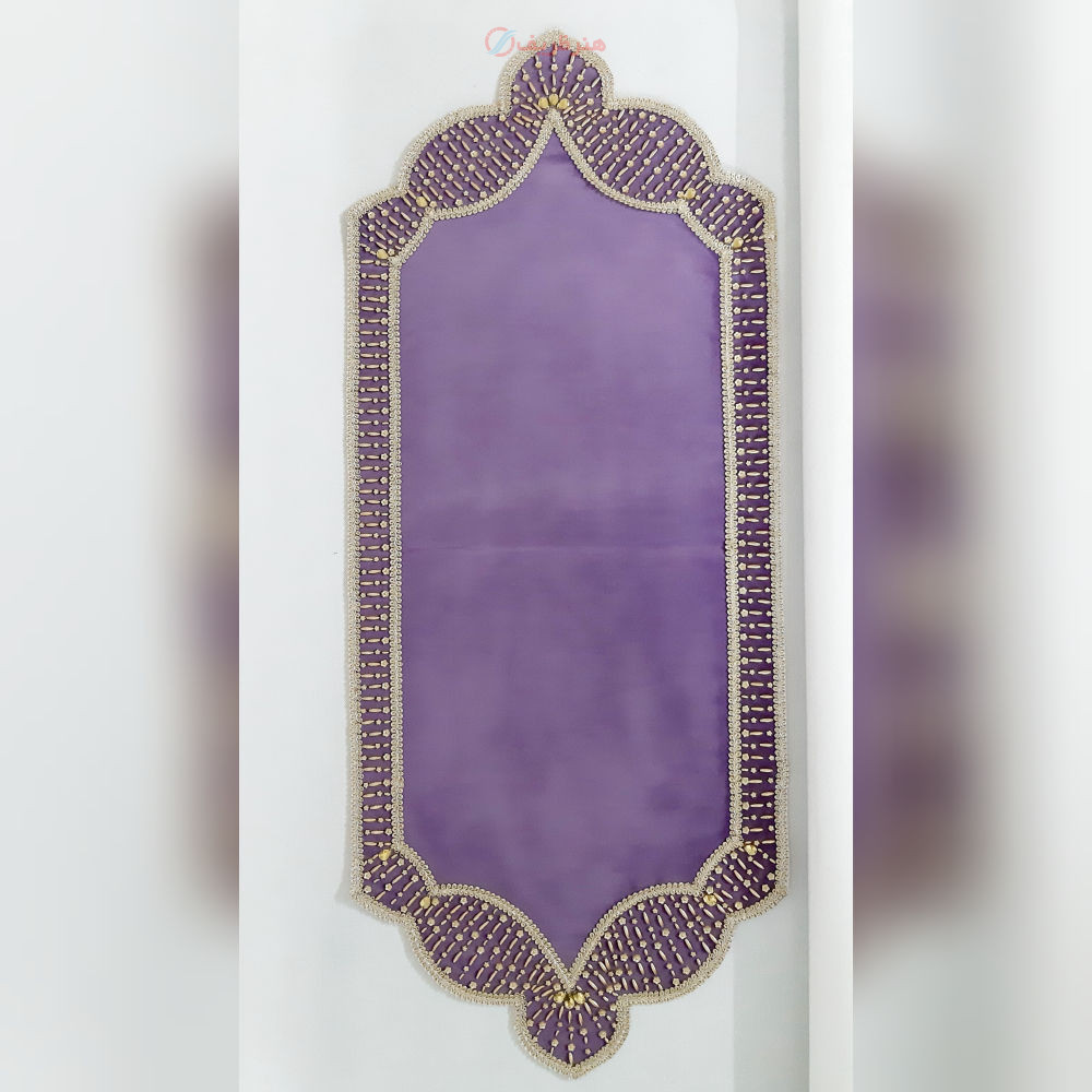 رومیزی مستطیل سنگ دوزی پارچه مخمل  B-9، طرح خاص چشم نظر