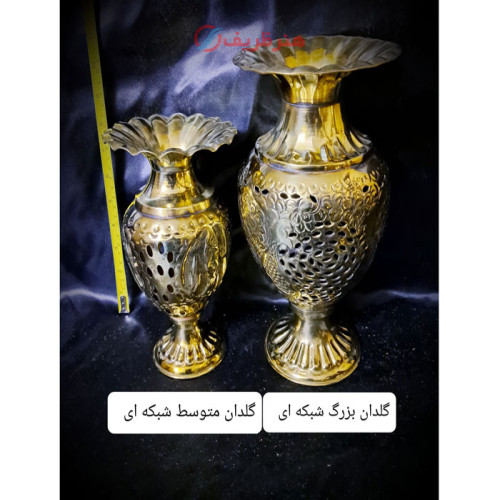گلدان شبکه ای برنزی با طراحی شیک و کیفیت عالی_ هنرظریف