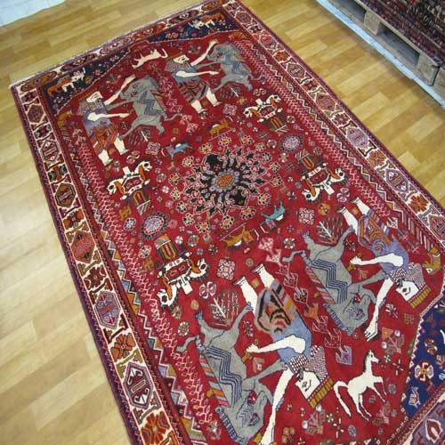 فرش دستباف شيراز طرح تخت جمشید - هنرظریف