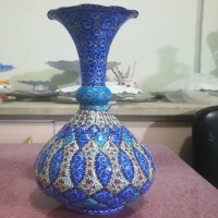 خرید، قیمت و مشخصات گلدان شلغمی میناکاری با مس لعاب شده، با کیفیت زیر ساختی بسیار عالی و با دوام | هنرظریف