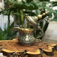 مشخصات، قیمت و خرید دله برنجی عربی قلمزنی 27 سانتی با طراحی خاص، زیر قیمت بازار - هنرظریف