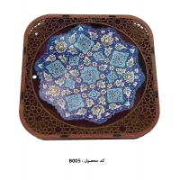 خرید بشقاب میناکاری طرح گل و پرداز و اسلیمی قطر 20 سانتیمتر - هنرظریف