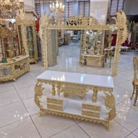 خرید، قیمت و مشخصات میز تلویزیون چهار کشو طرح سیمرغ، روکش برنز، قابدار با کیفیت بالا و رنگ ثابت محصول اصفهان | هنرظریف