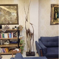 خرید، قیمت و مشخصات مجسمه چوبی آهوی جفت چهار پای دست ساز با طراحی ظریف کاری شده و مدرن، قیمت عالی کیفیت درجه یک  - هنرظریف