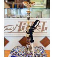 خرید، قیمت و مشخصات قلیان برنجی گلدان شش پر، شیشه طلا کوب طرح گل و مرغ، 10 سال گارانتی ارزان و باکیفیت _ هنرظریف