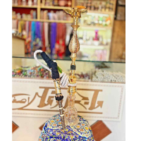 خرید، قیمت و مشخصات قلیان برنجی گلدان خاتم، لبی تمام استخوان طرح نگین، گارانتی 10 ساله ارزان و باکیفیت _ هنرظریف
