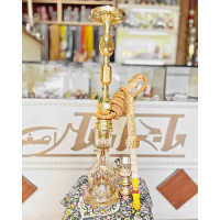خرید، قیمت و مشخصات قلیان کامل برنجی شمش دو مرتبه، طرح دو پوست شامپاینی ارزان و باکیفیت _ هنرظریف