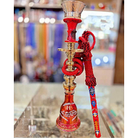 خرید، قیمت و مشخصات قلیان کامل برنجی سیسمونی طرح هما یک تیکه، شیشه لوستری قرمز ارزان و باکیفیت _ هنرظریف