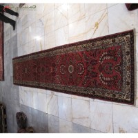 خرید آنلاین، کناره دستبافت همدان با زمینه لاکی و طرح لچک و ترنج کد 38981 بی نظیر، زیر قیمت بازار | هنرظریف