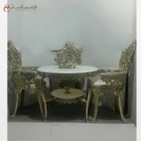 خرید آنلاین، میز ناهار خوری آلومینیومی 4 نفره با رنگ بندی پارچه به سلیقه مشتری، با کیفیت اعلاء، به قیمت مناسب | هنرظریف